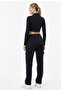 Women's Navy Blue Oversize Wide Fit 2 Thread Cargo Pocket Sweatpants-P2269 - 3