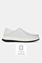 Men's White Genuine Natural Leather Eva Sole Sneaker Lace-Up Shoes