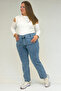 59044 Plus Size Stone Detailed Flared Jeans - Snow Wash Ice Blue - 3