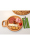 Solid Wood Round Serving & Presentation Plate – Natural Wood Serving Plate with Handle 24 cm - 5