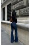 VEGA Flared High-Waist Fade-Resistant Dark Blue Jeans - 2