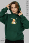 Unisex Hoodie Long Sleeve Winnie the Pooh Printed Hooded Fleece-Lined Oversized Cotton Sweatshirt