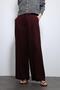 Burgundy Elastic Waist Pleated Women's Trousers - 3