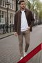 Men's Brown Velvet Corded Fabric Soft Textured Loose Fit Oversized Drop Shoulder Shirt - 6