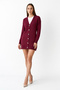 Women's Mercerized Houndstooth Cardigan Burgundy - 3