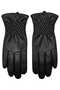 Women's Diamond Pattern Lined Genuine Lambskin Gloves - 3