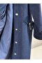 Pocket Chain Collar Fur Long Coat - 2