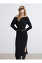 Seasonal Deals from Rmz Clothing Black Boat Neck Belted Knit Dress - 2