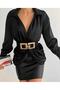 Gold Buckle Elastic Belt Dress Belt Shirt Belt Coat Belt Body Belt - 4