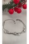 100% Steel Zircon Stone Double Chain 316L Steel Bracelet Does Not Tarnish Does Not Fade 17+5 cm