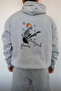 New Year Skeleton Back B Printed Gray Unisex Hooded O Oversized Sweatshirt