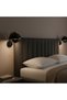 Dekor Metal E/14 Lampholder Glossy Black Sconce Modern Living Room Bedroom Wall Lamp, Eylul-15683 - 2