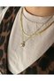 Set of 2 Necklaces |   Zircon Stone Square Gold Elegant Necklace and Gold Italian Snake Chain - 3