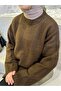 Premium Quality Women's Oversize Knitwear Sweater Milky Brown - 8