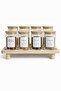 8-Piece Vacuum Bamboo Lid Spice Jar Set with Stand – 12-Piece Label Gift Spice Rack Set - 3