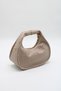 Women's Beige Braided Soft Leather Zippered Crossbody Hand and Shoulder Bag