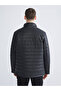 Standard Mold Stand Collar Men's Leather Look Coat - 5