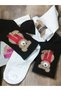 3 Pairs Black White Gray College Socks Socks Furry Cute Bear Teddy Bear Socks - 6