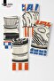 Breakfast Club - Color Printed Set of 4 40X60 Kitchen Towels, Dish Cloth - 7