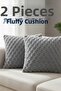 2 Plush Pillows (40X40 cm) with Checkerboard Motif