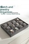 12 Compartment Velvet Watch and Bracelet Box - Jewelry Organizer - Smoked