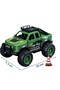 Toy Car Friction Powered Big Wheel 4X4 Off Road Jeep - Durable All-Terrain Vehicle 13 cm Green - 3