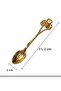 Gold Look Flower Patterned Decorative Mini Spoon 11.2 cm Spoon - 2