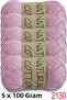 Diva Natural Cotton 2130 Powder Pink (Pack of 5)