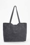 Gray Premium Genuine Leather Suede Maxi Tote Women's Maxi Size Shoulder Bag Takaw26Oc00039