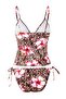 Çiçek Desenli Bağlama Detaylı Tankini Kaplı Regular Bikini Takımı TBESS26BT00009 - 5