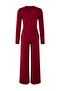 Bordo Fitted/Vücuda Oturan Patlı Uzun Kollu Esnek Örme Alt - Üst Takım TWOSS26AU00007 - 6