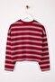 Wardrobe Essentials-Bordo Çizgili Relaxed/Rahat Kalıp Örme T-Shirt TWOSS26TS00019 - 6