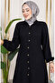 Viscose Tunic with Elastic Sleeves 0171-07 Black - 6