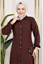 Viscose Tunic with Elastic Sleeves 0171-04 Brown - 5