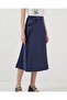 15806 Satin Skirt - Navy Blue - 3
