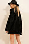 Black Double Pocket Buttoned Front Oversize Unlined Plush Jacket Alc-X11149 - 3