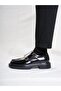 Luis Double Buckle Genuine Leather Handmade Black Casual Shoes - 2