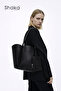 Black Shk122 Faux Leather, Snap Fastener, Makeup Bag, Wallet, Hand, Arm and Shoulder Bag - 8