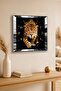 Silver Framed Leopard Themed Decorative Mdf Wall Clock - 2