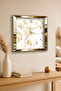 ساعة حائط ديكورية من MDF بتصميم أنيق للوقت مع إطار ذهبي - 2