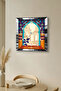 Silver Framed Morocco Themed Decorative Mdf Wall Clock - 5