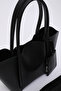 Black Shk122 Faux Leather, Snap Fastener, Makeup Bag, Wallet, Hand, Arm and Shoulder Bag - 6