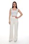 Women's White Wide Leg Modal Fabric Leggings Pants Soft Texture Stylish Stretch Fabric Front Ruched