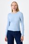 Blue Sleeve Ribbon Detailed Blouse 8232A - 2