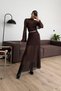 Women's Belt Detail Maxi Lace Dress Brown