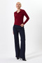 Burgundy Polo Collar Buttoned Long Sleeve Blouse 8222A - 7