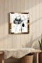 ساعة حائط مزخرفة من MDF ذات إطار ذهبي وتصميم زهور سوداء - 4