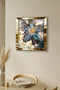 ساعة حائط ديكورية من MDF بإطار ذهبي وتصميم أهنك الأزرق - 5