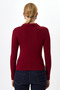 Burgundy Polo Collar Buttoned Long Sleeve Blouse 8222A - 5