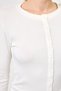Ecru Front Buttoned Crew Neck Long Sleeve Corded Fabric Women's Body 8270A - 4